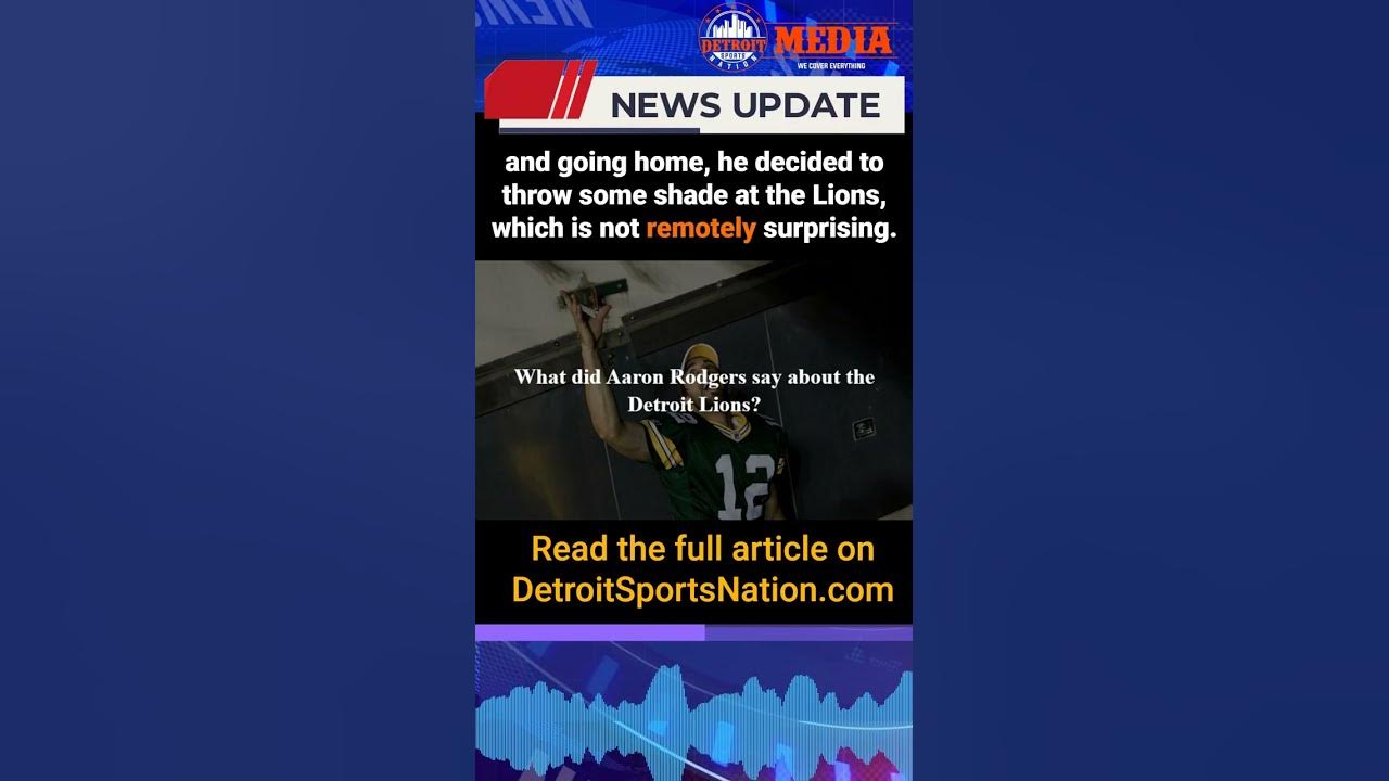 Video thumbnail for Aaron Rodgers throws shade at Detroit Lions after getting owned by rookies