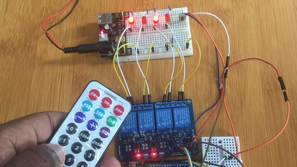 Video thumbnail for IR remote Control of LEDs and Relays.