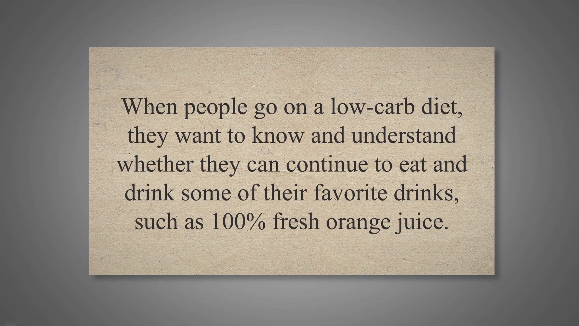 'Video thumbnail for Is There A Low Carb Orange Juice?'