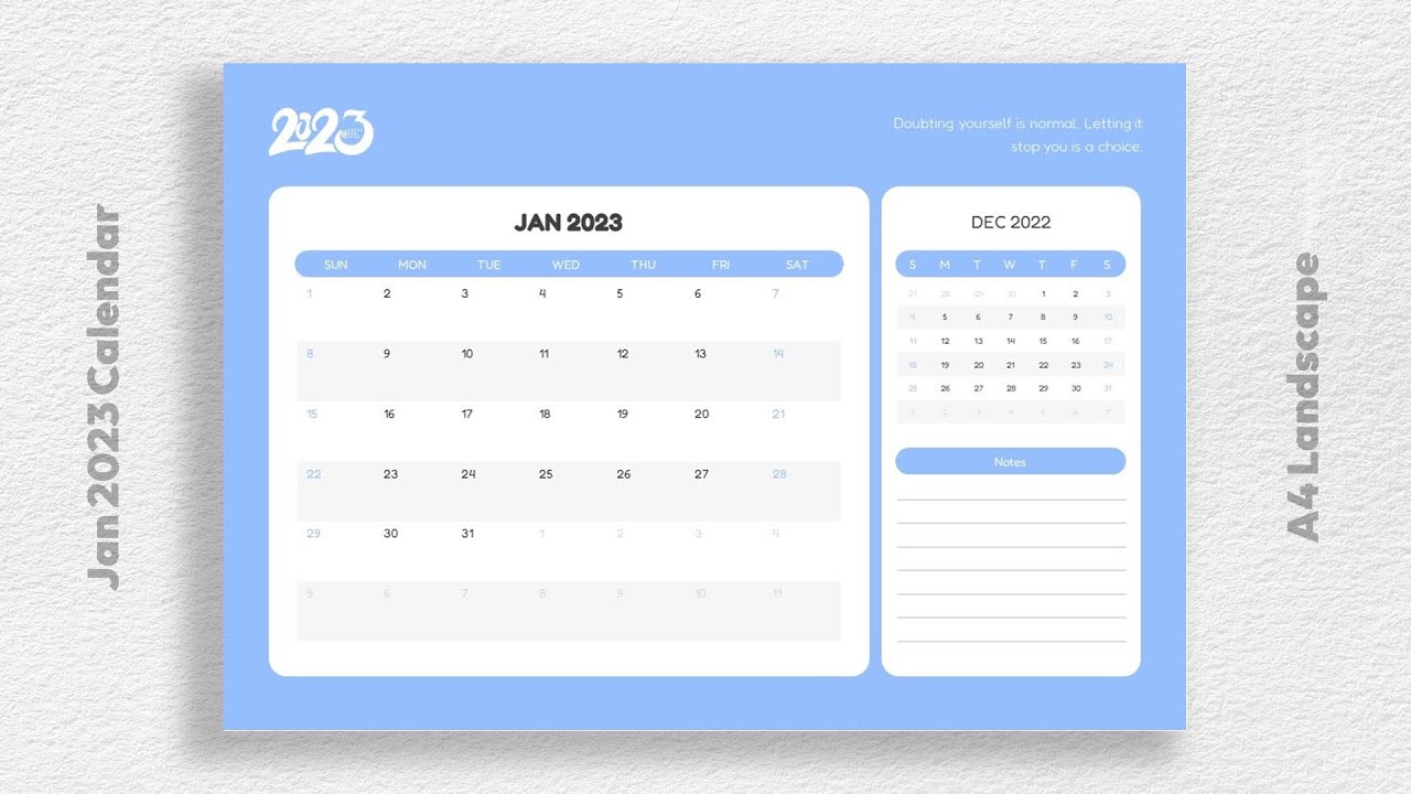 'Video thumbnail for Dec 2022 Jan 2023 Calendar Template Free Download'