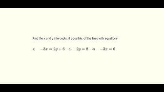 'Video thumbnail for Find the x and y intercepts of Lines'