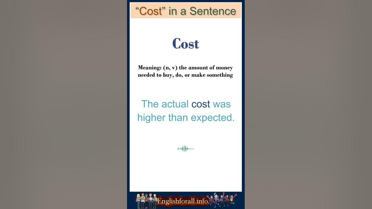 Video thumbnail for Cost meaning | Cost in a Sentence | Most common words in English #shorts