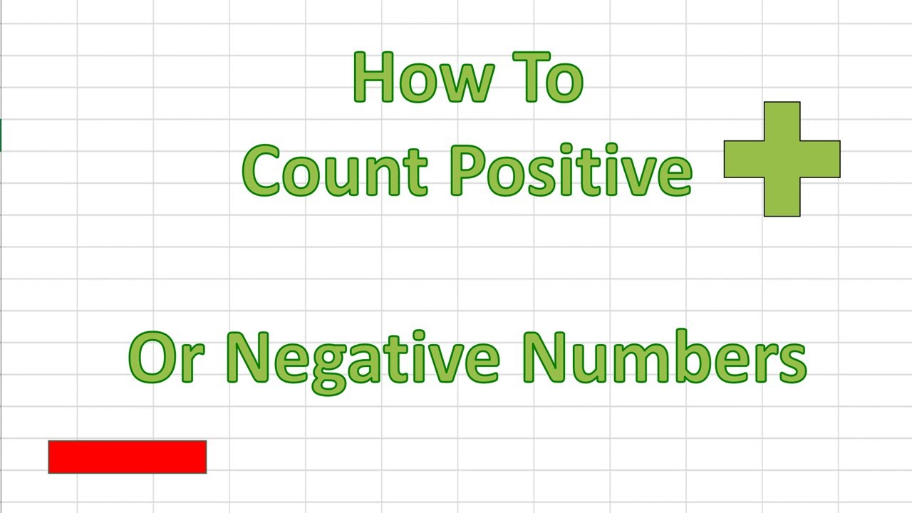 Video thumbnail for How To COUNT Positive Or Negative Numbers In Excel.