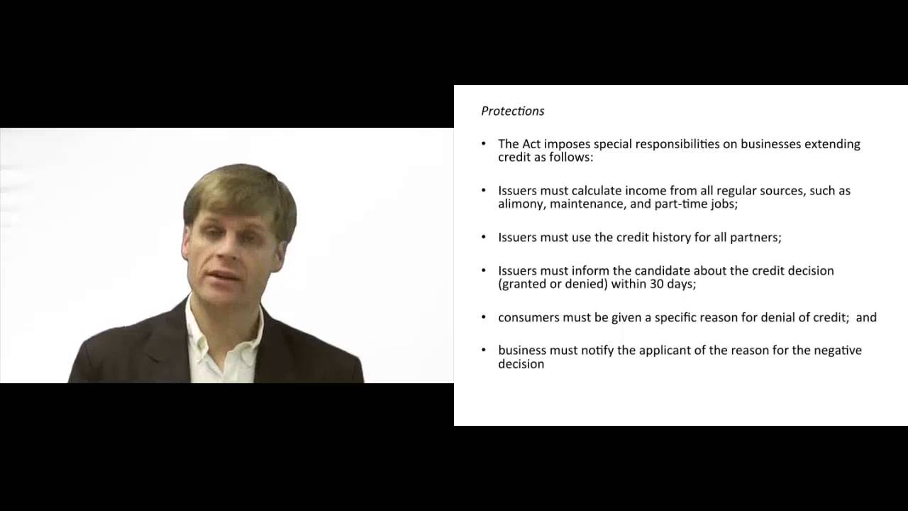 'Video thumbnail for The Equal Credit Opportunity Act'