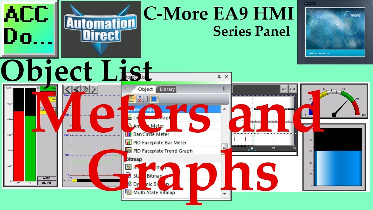 'Video thumbnail for C-More EA9 HMI Series Panel Object List Meters and Graphs'