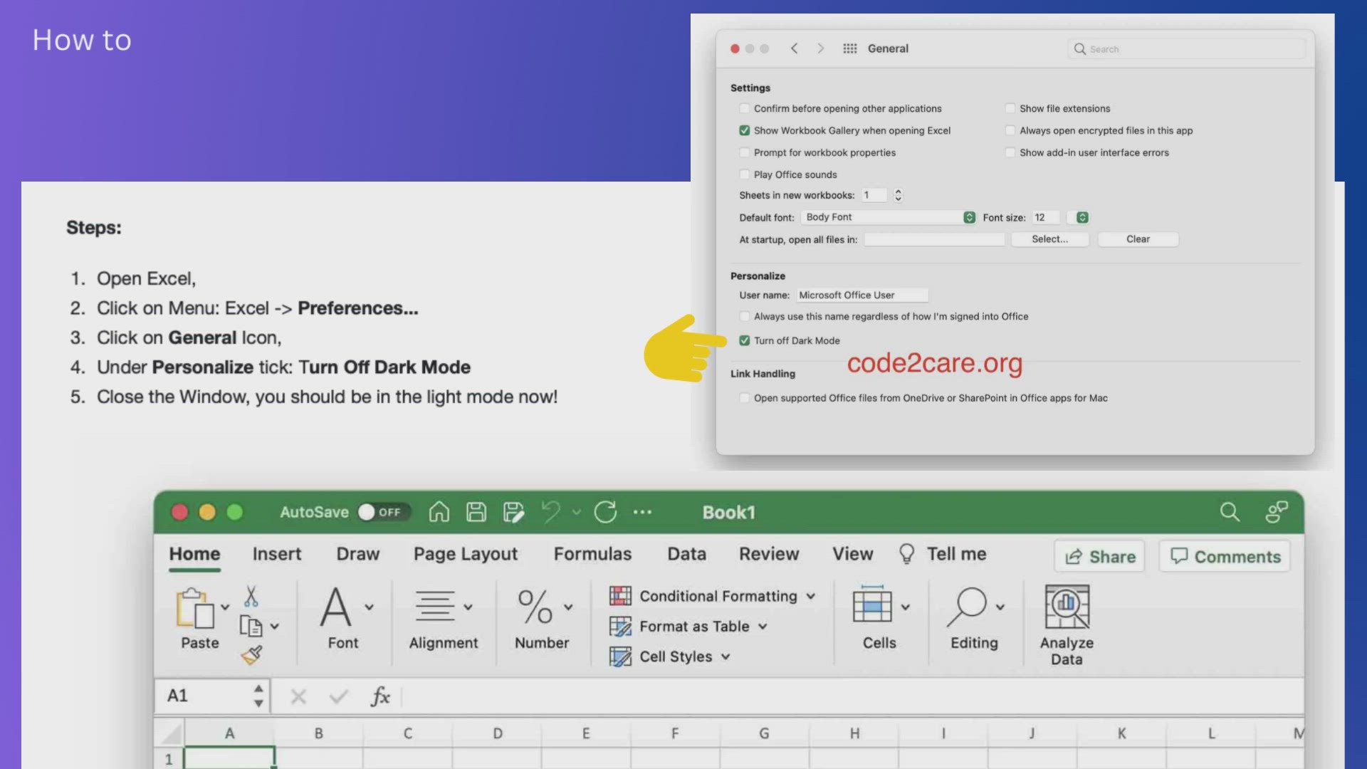 'Video thumbnail for How to turn off Dark theme in Excel for Mac'