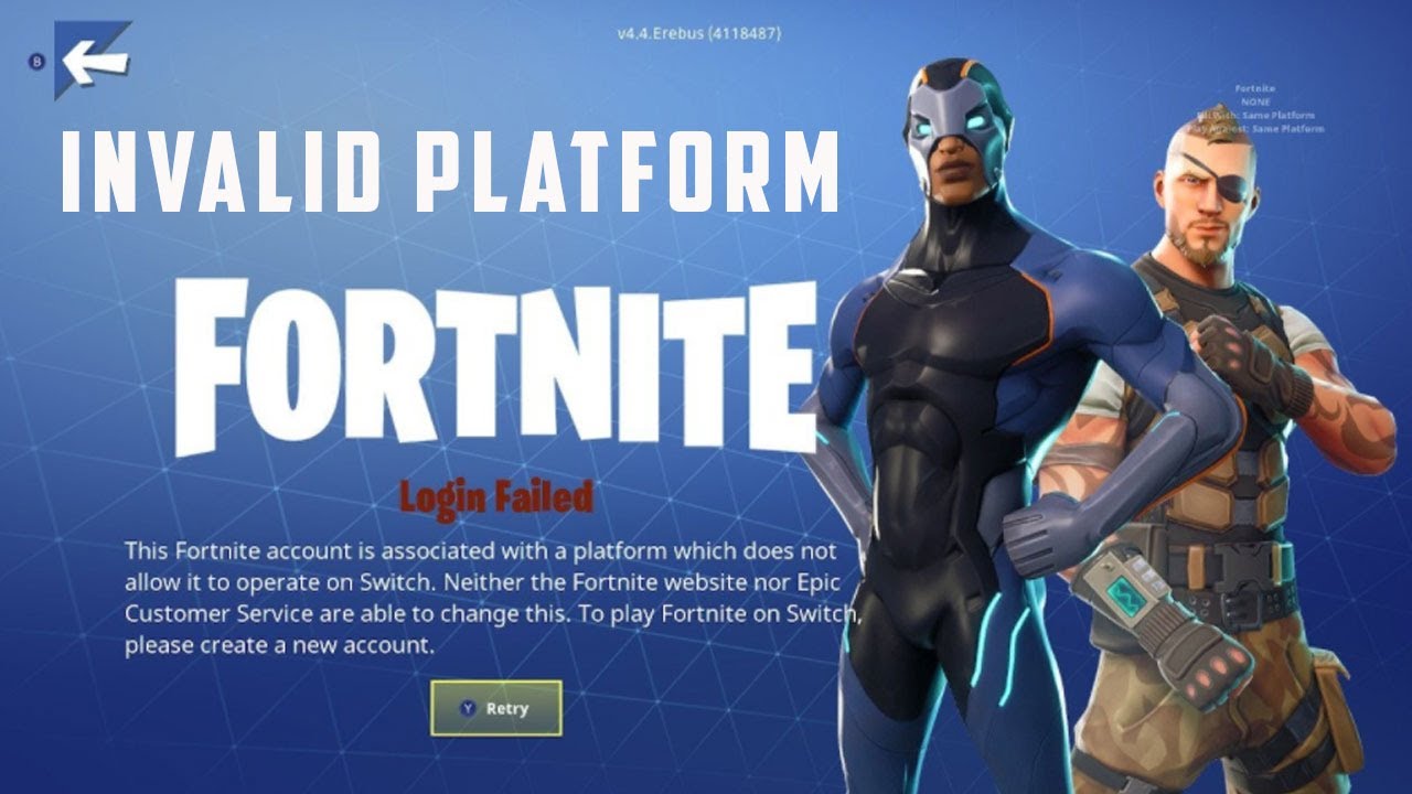 Video thumbnail for Errors.Com.Epicgames.Fortnite.Invalid_platform Nintendo Switch PS4 Xbox