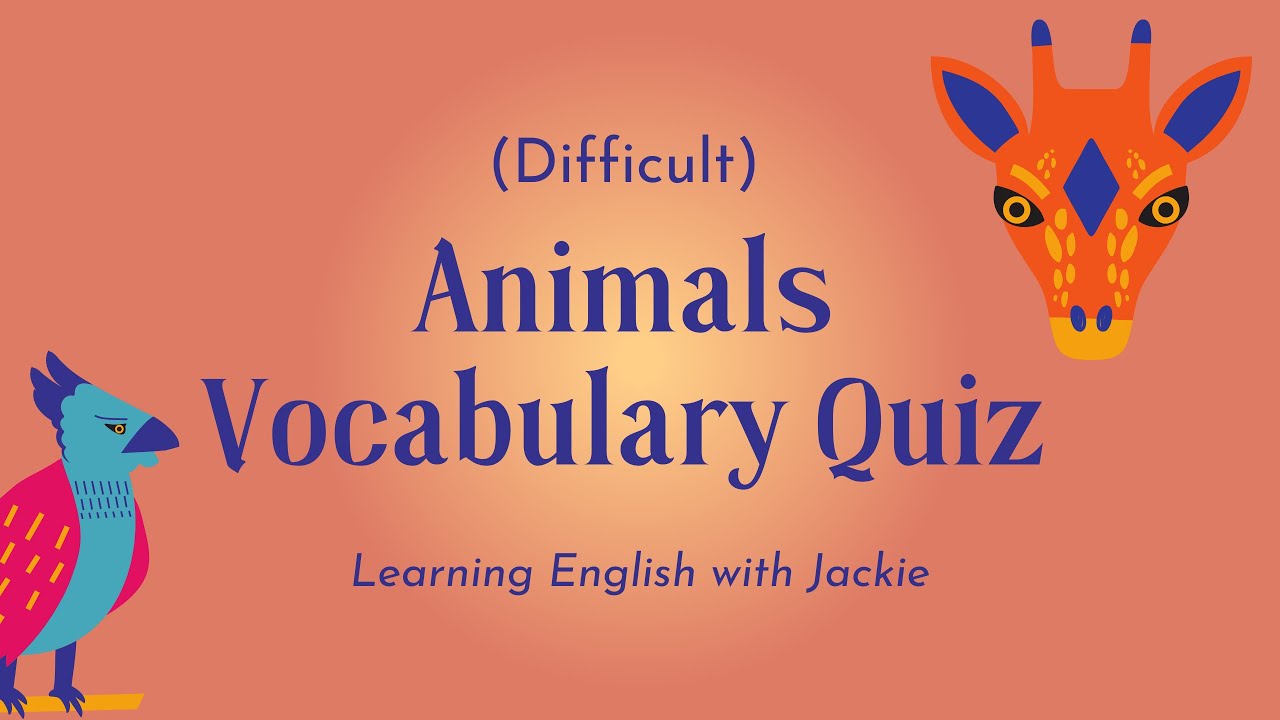 'Video thumbnail for Animals Vocabulary Game (Difficult) | Fun ESL Animal Guessing Quiz & Activities'