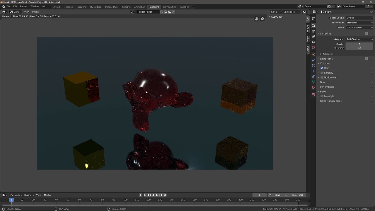 Video thumbnail for The Magic Of The Denoise Node In Blender 2.81- Blender 2.8 Tutorial