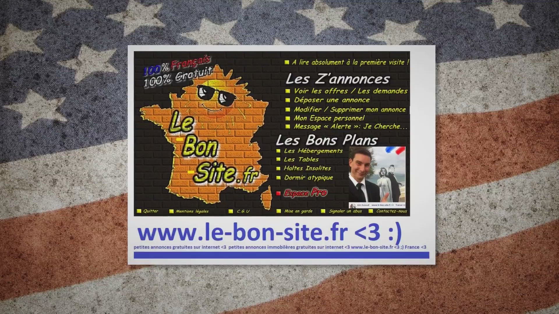 Video thumbnail for www.le-bon-site.fr - www.lebonsite.click - www.lebonsite.pro ... petites annonces gratuites sur internet :) venez déposer et consulter les annonces :) par eric duboul <3 France <3
