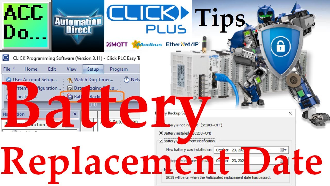 'Video thumbnail for Click PLC Programming Battery Replacement Date'