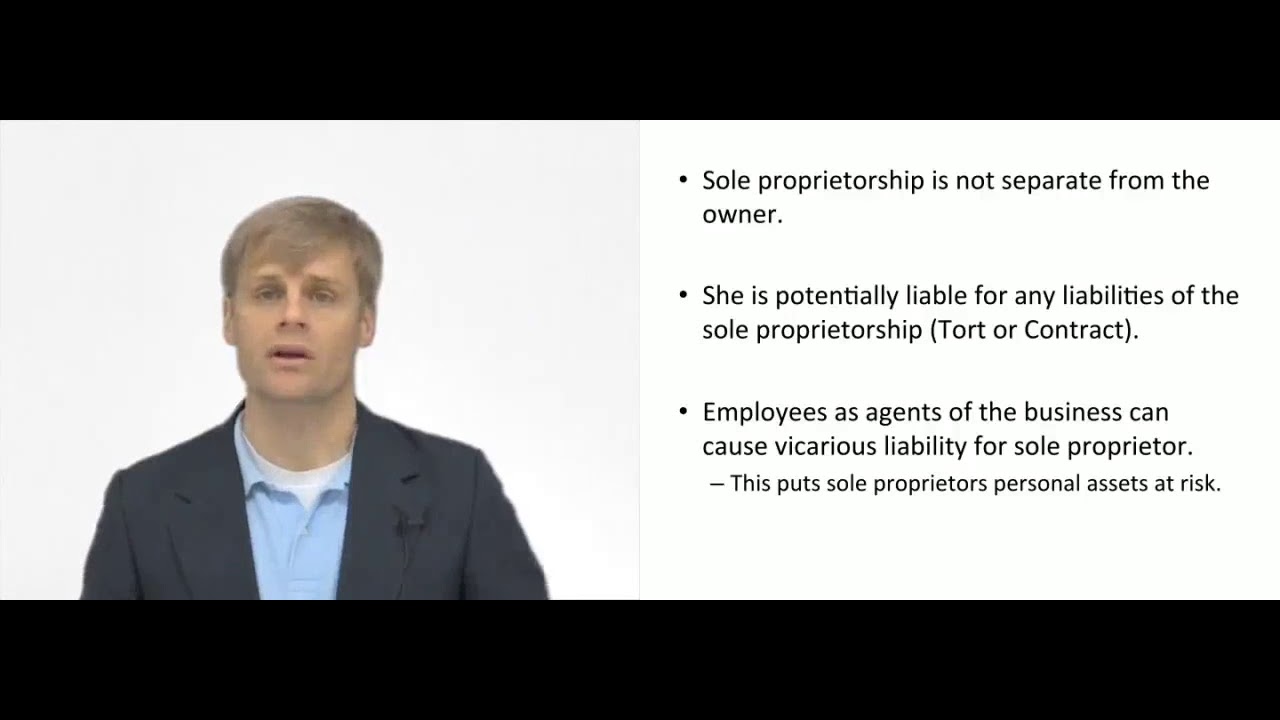 'Video thumbnail for Sole Proprietorship Personal Liability Issues'