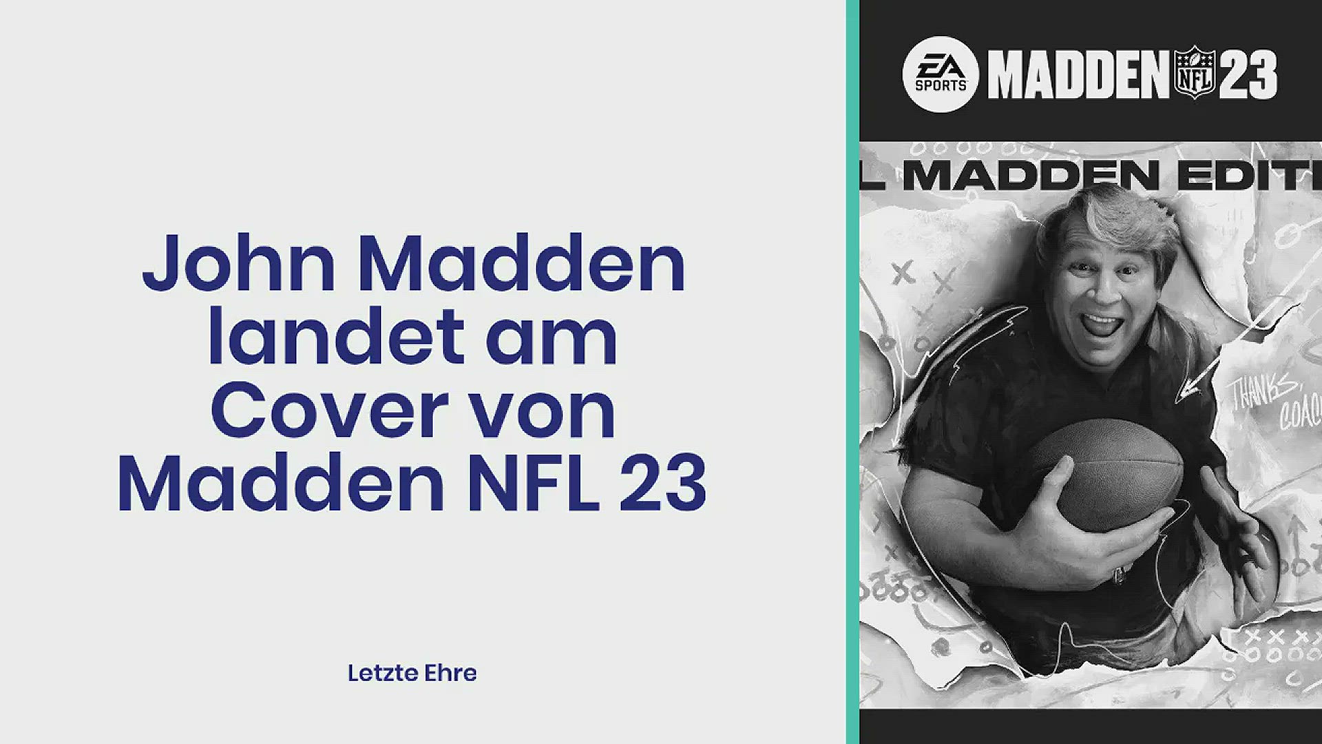 'Video thumbnail for Letzte Ehre: John Madden landet am Cover von Madden NFL 23'