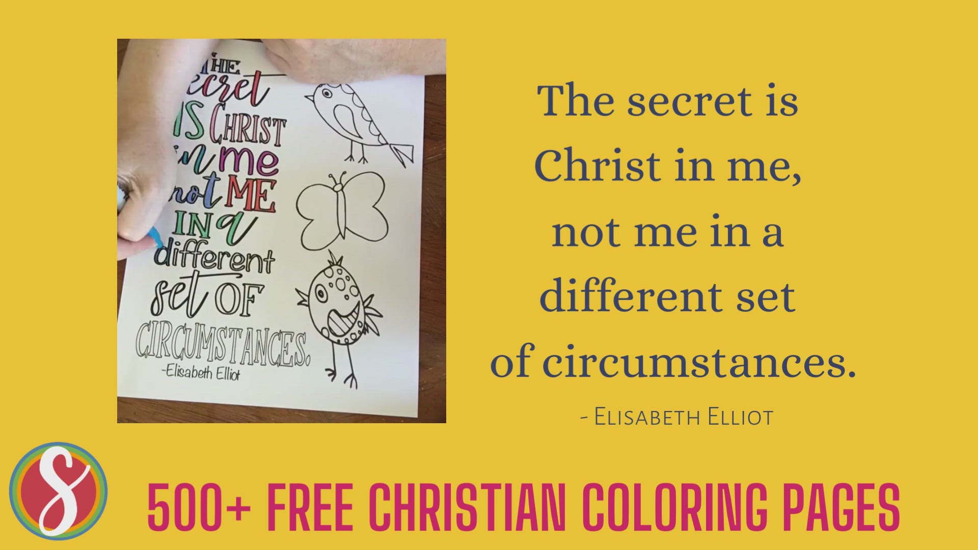 'Video thumbnail for Elisabeth Elliot "The Secret Is Christ In Me" Free Coloring Page'