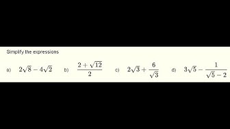 'Video thumbnail for Simplify Expressions with Radicals - Grade 9'