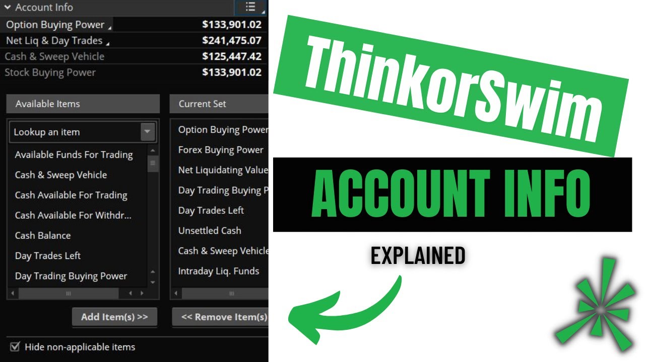 'Video thumbnail for Account Info on ThinkorSwim Explained | Buying Power, Cash, & Margin Explained'