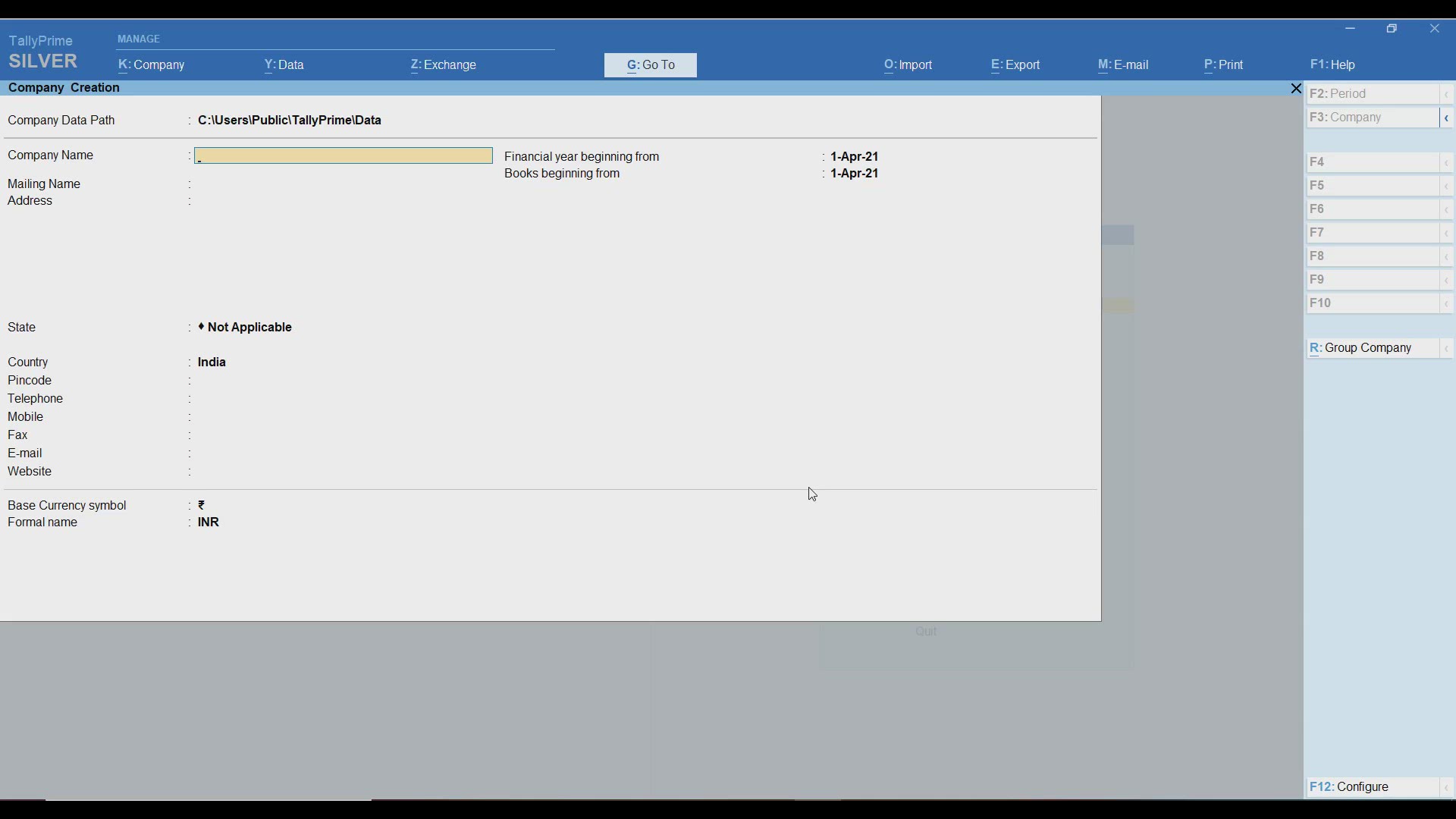 Video thumbnail for How to Create Company in Tally Prime