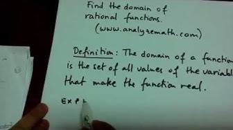 'Video thumbnail for Find the Domain of Rational Functions'