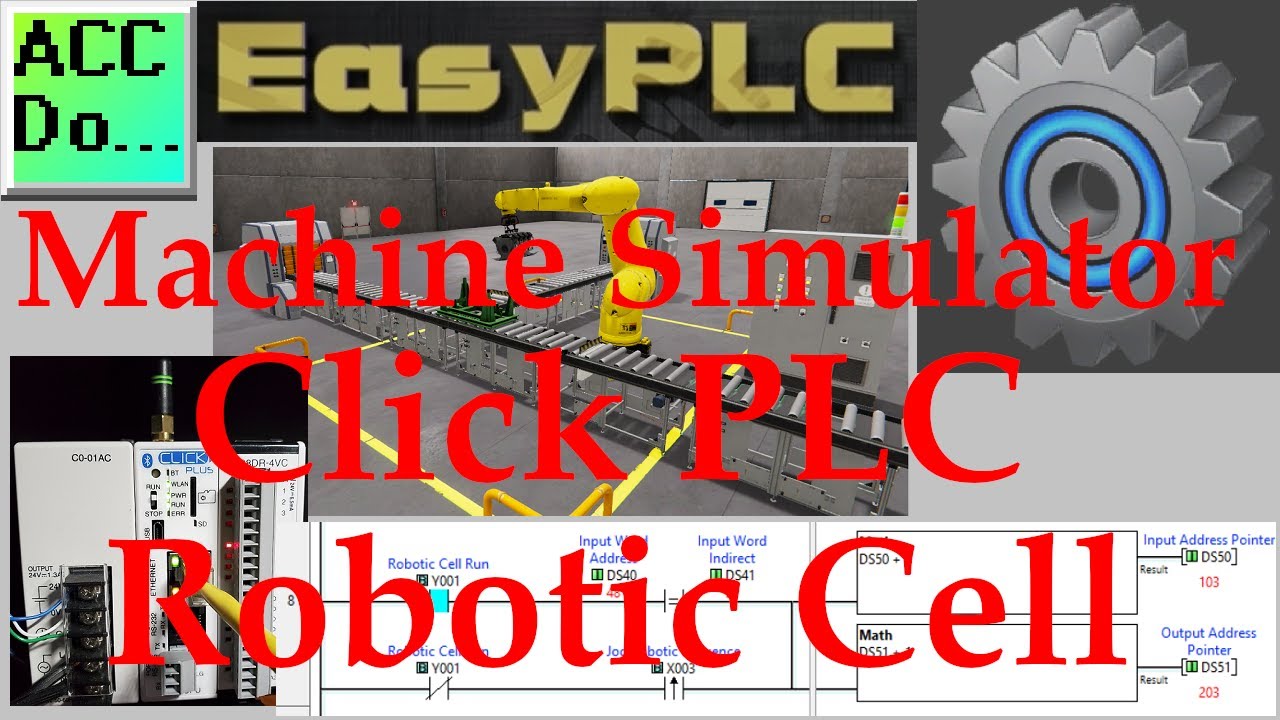 'Video thumbnail for EasyPLC Simulator Robotic Cell Click PLC'