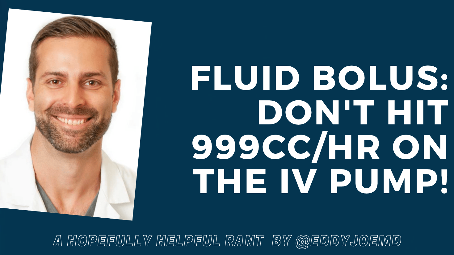 Video thumbnail for Fluid Bolus in Resuscitation: Pressure Bag vs. 999ml/hr on the IV Pump