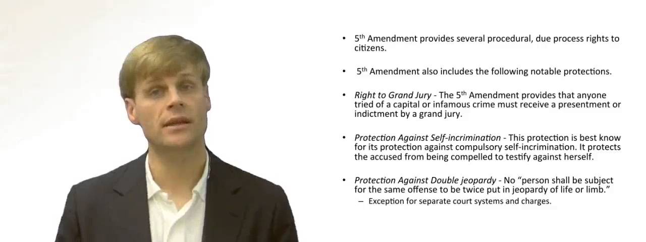 'Video thumbnail for What are criminal law protections under the 5th Amendment?'