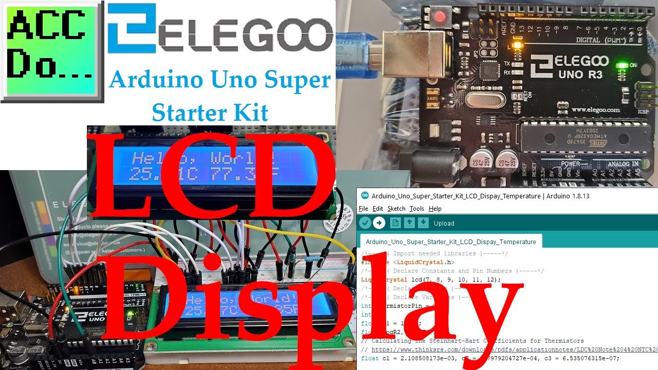 'Video thumbnail for Elegoo Arduino Uno Super Starter Kit LCD Display'