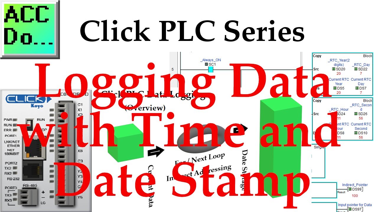 'Video thumbnail for Click PLC Logging Data with Time and Date Stamp'