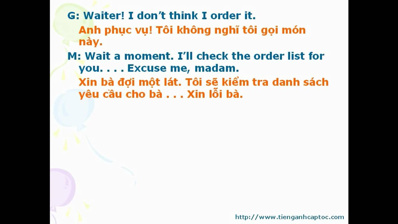 'Video thumbnail for English for Restaurant Workers - Unit 05 - Dialogue 01'