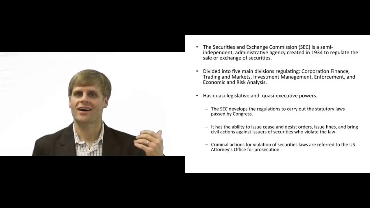 'Video thumbnail for Securities and Exchange Commission (SEC) - Explained'