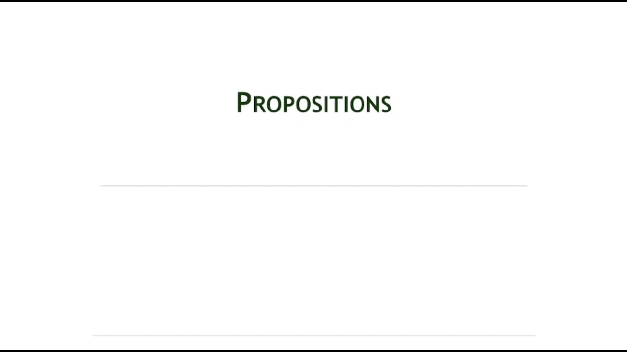 Video thumbnail for Propositions