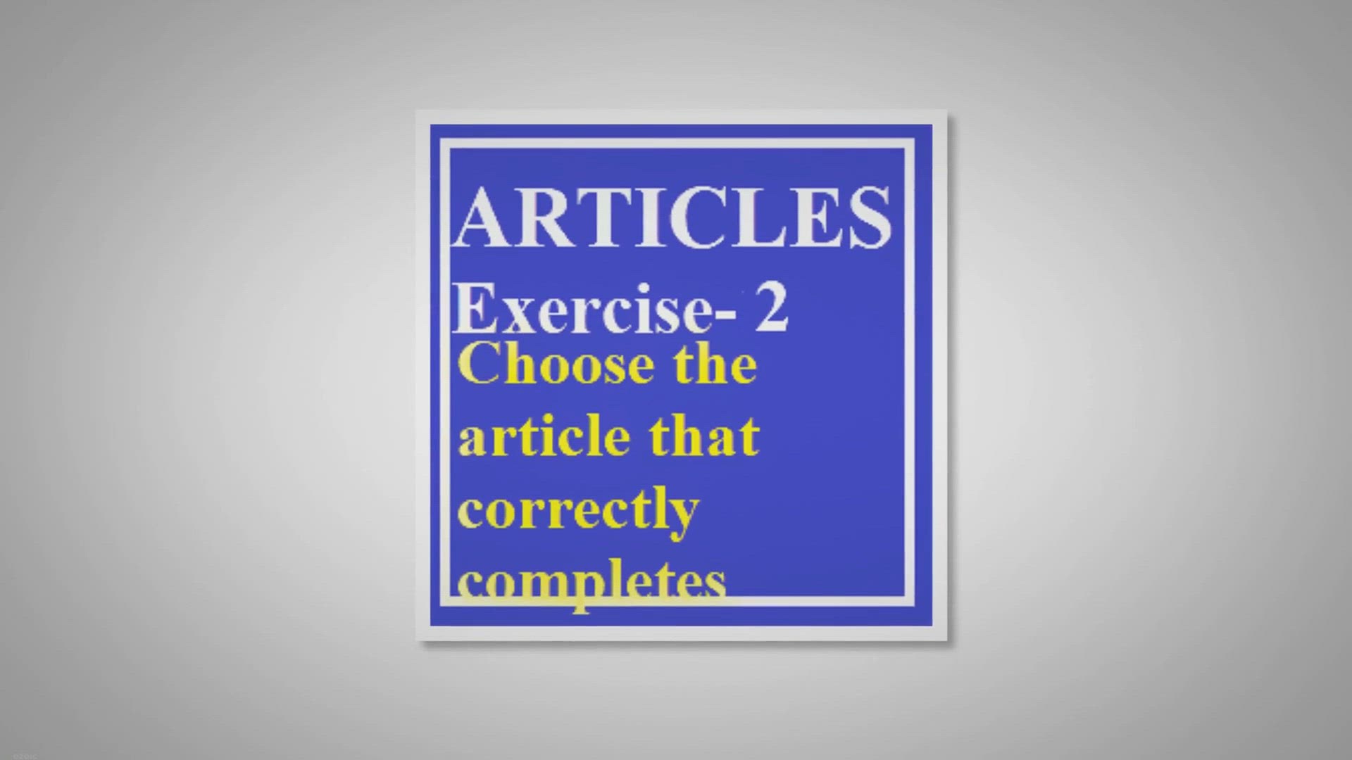 'Video thumbnail for Articles Exercise -2'