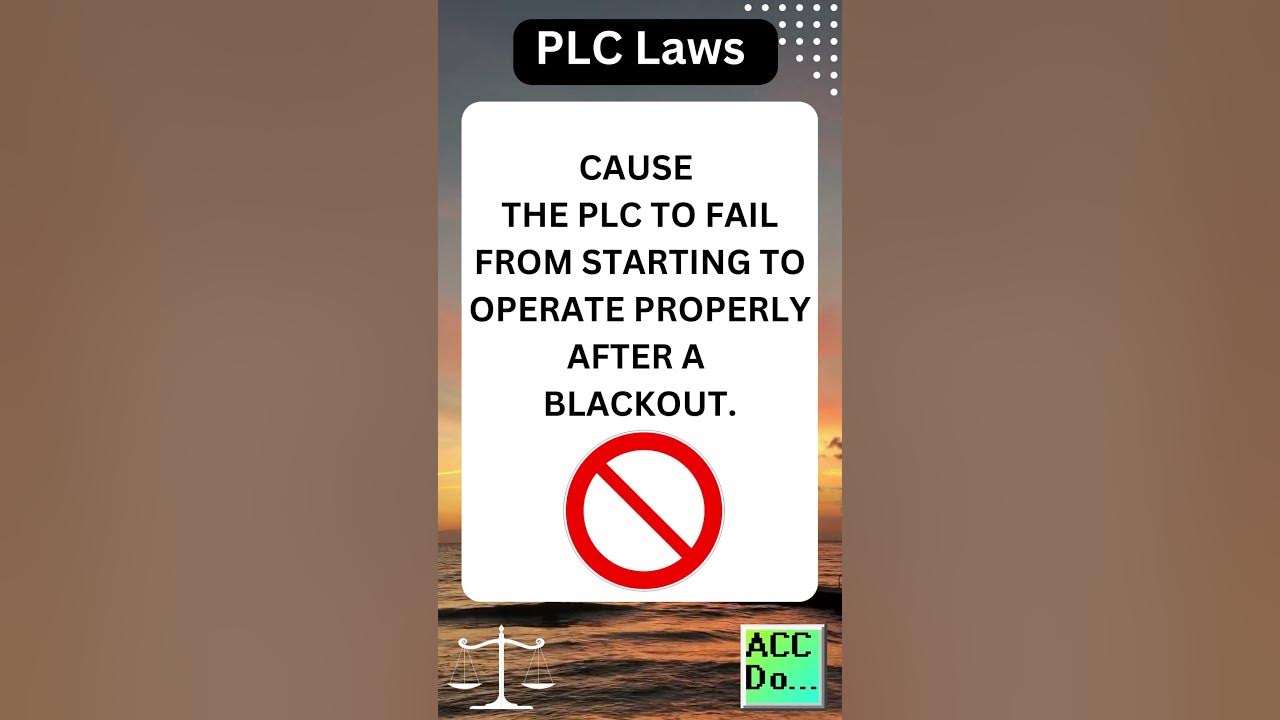 'Video thumbnail for PLC Laws #21 - MAKE SURE THAT THE DEFAULT SETTINGS DOESN'T CAUSE THE PLC TO FAIL'