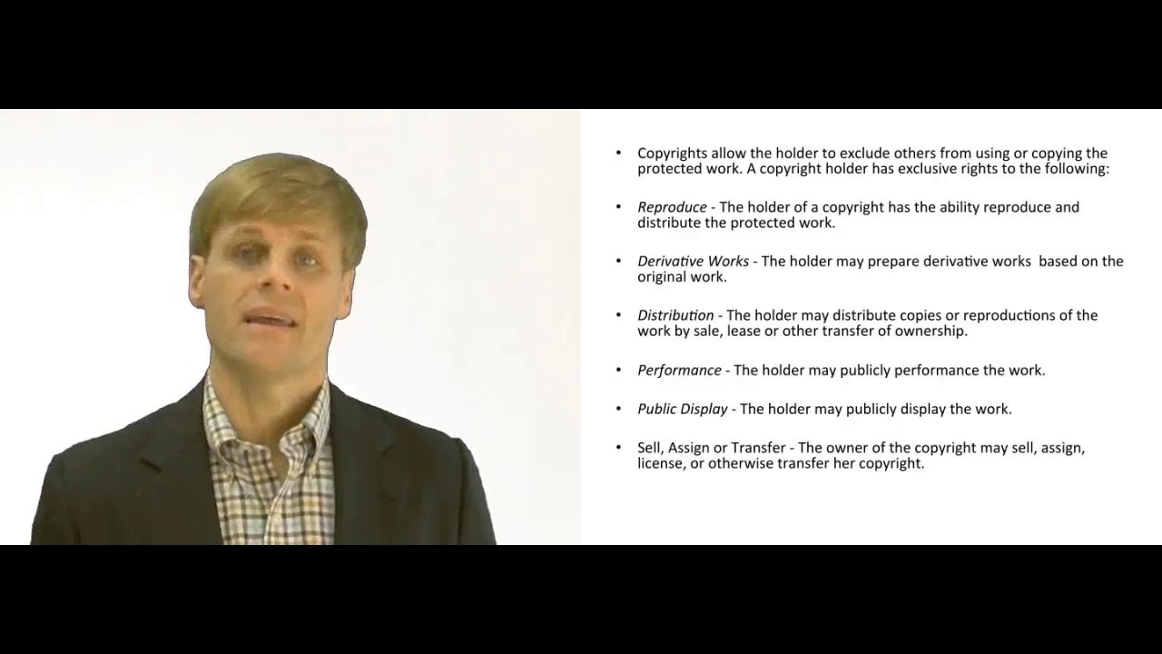 'Video thumbnail for Rights of Holder of a Copyright'