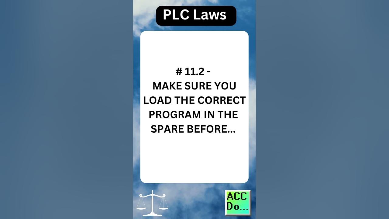 'Video thumbnail for PLC Laws #11.2 - MAKE SURE YOU LOAD THE CORRECT PROGRAM'