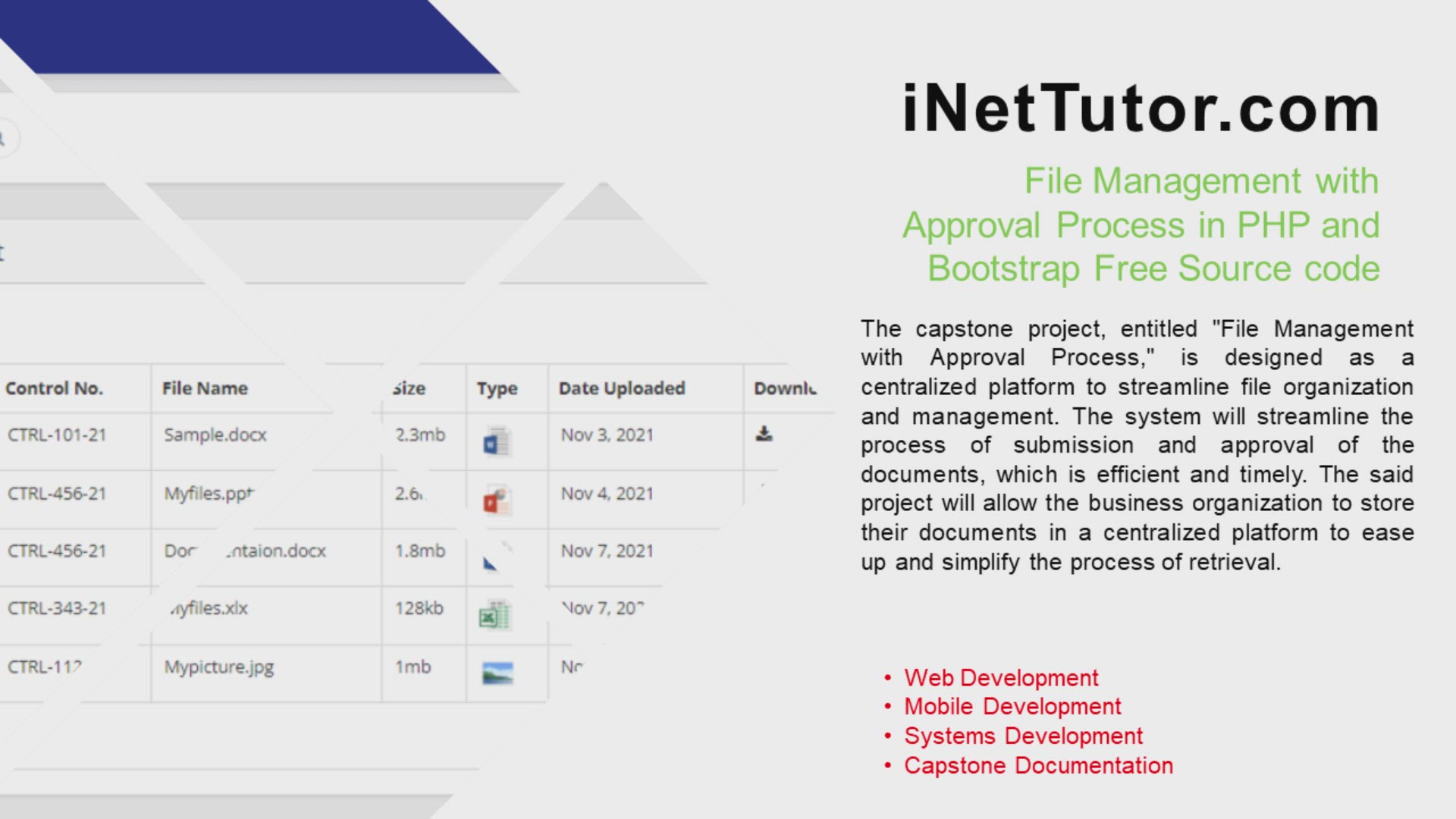 'Video thumbnail for Demo - File Management with Approval Process in PHP and Bootstrap Free Source code'