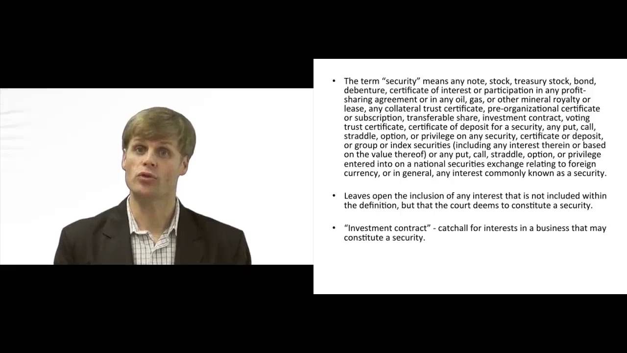 'Video thumbnail for What is a Security?'