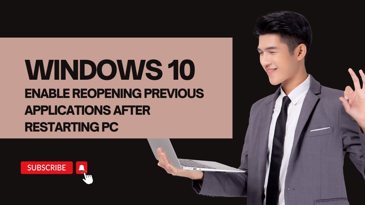 'Video thumbnail for Enable Reopening Previous Applications after Restarting Windows 10 PC'
