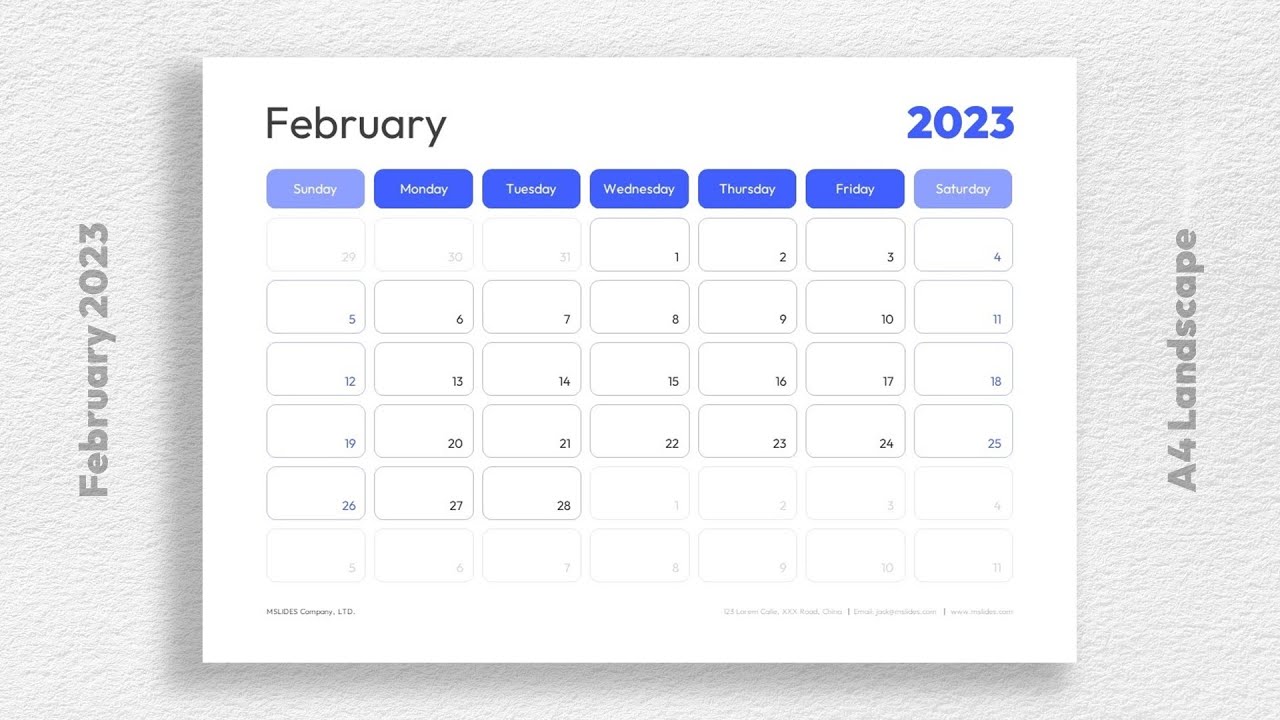 'Video thumbnail for Printable Feb 2023 Calendar Template Free Download'