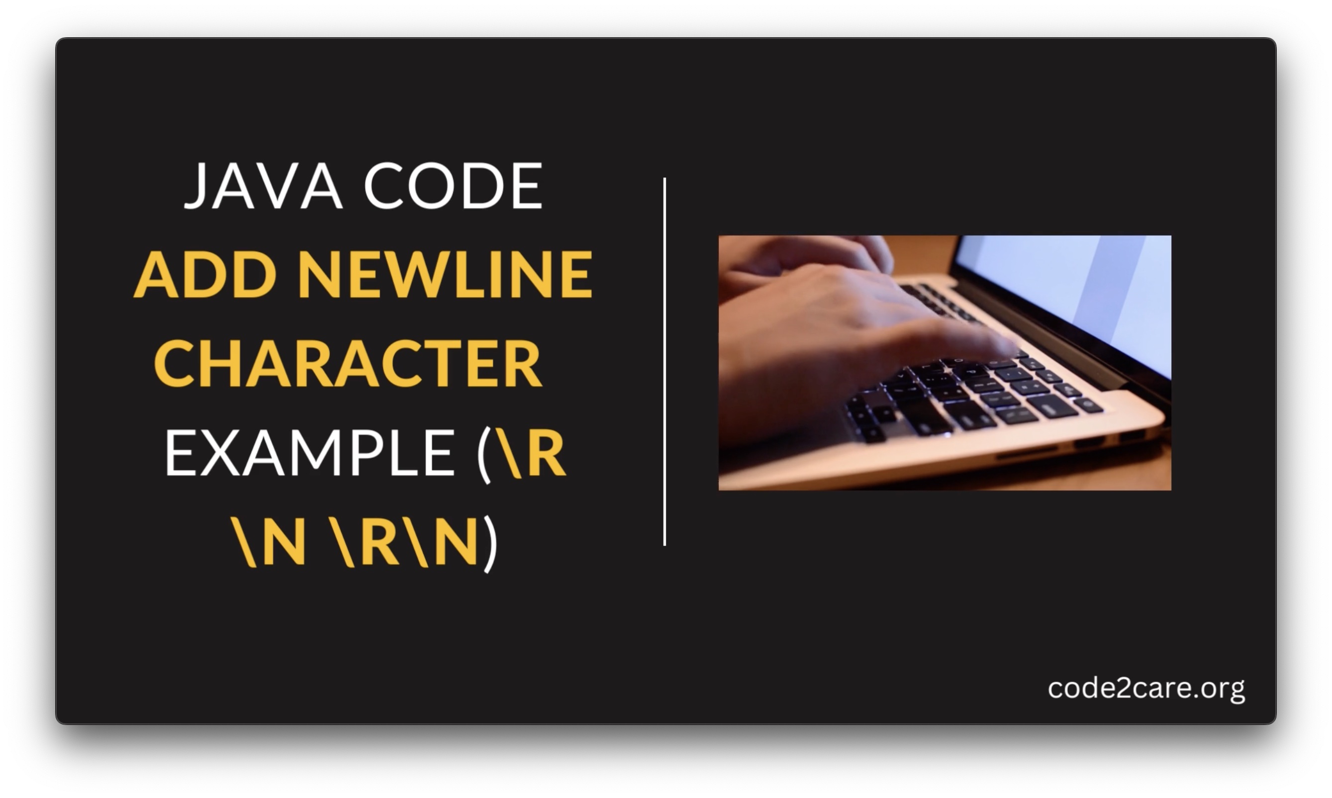 'Video thumbnail for Add newline character Java code example (\r \n \r\n)'