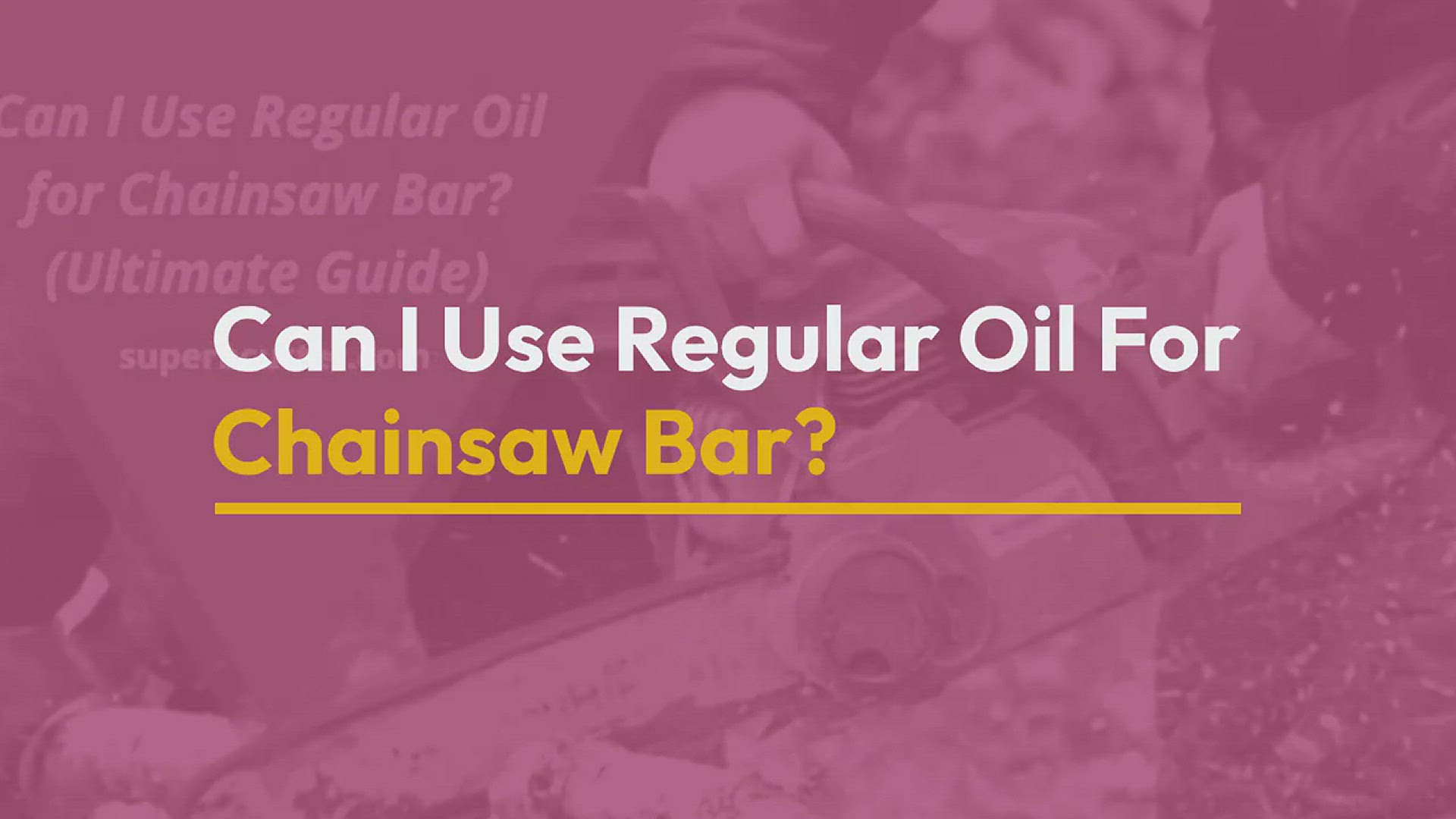'Video thumbnail for Can I Use Regular Oil For Chainsaw Bar?'