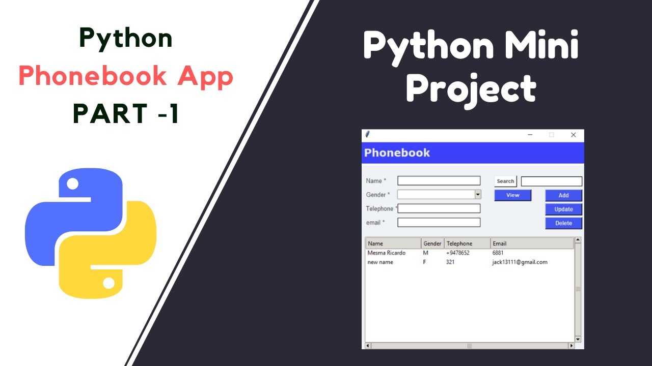 Video thumbnail for Phonebook app using Python with source code | File Structure mini project | PART 1