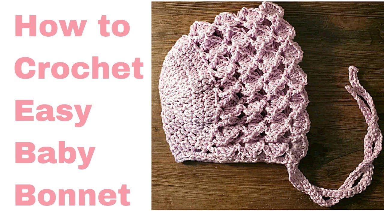 Video thumbnail for How to Crochet easy and cute baby bonnet | Hat