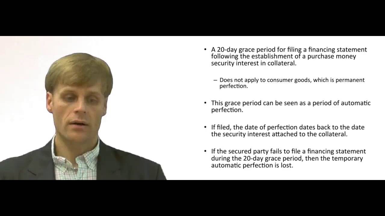 'Video thumbnail for Purchase Money Grace Period for Secured Parties'