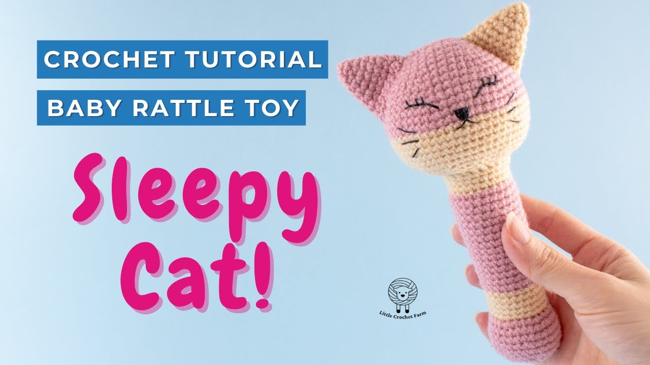 'Video thumbnail for Crochet toys for babies tutorial. Amigurumi cat for beginners'