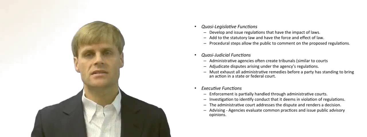 'Video thumbnail for Functions of Administrative Agencies'