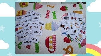 Video thumbnail for Juego para niños. Tarjetas con imágenes para leer. Material educativo.