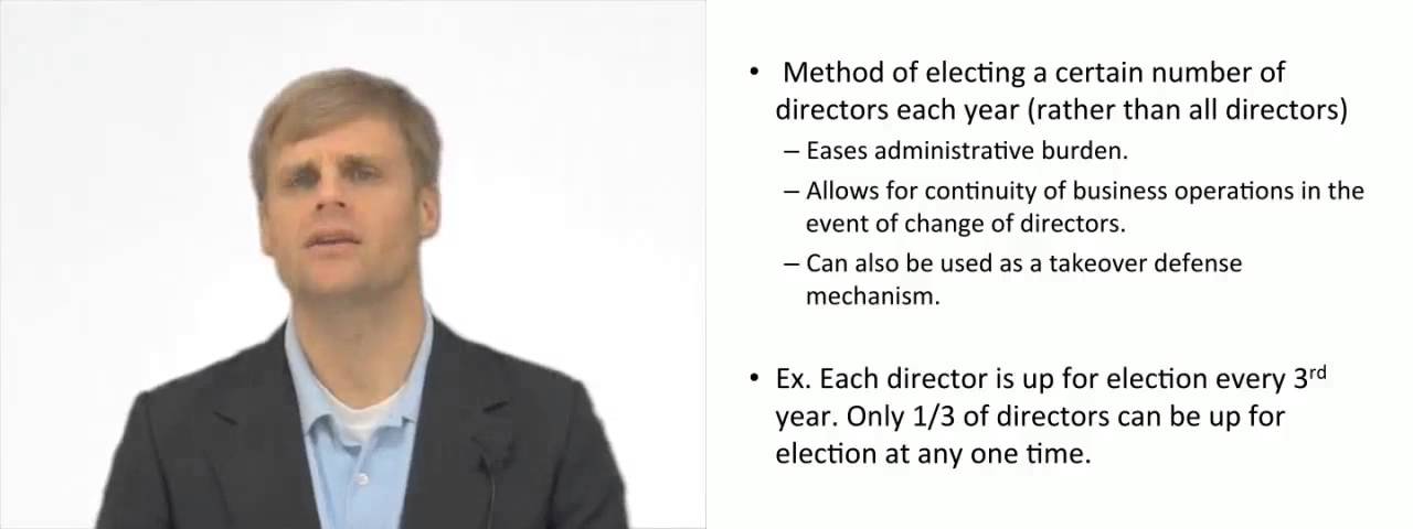 'Video thumbnail for Staggered Voting in a Corporation'