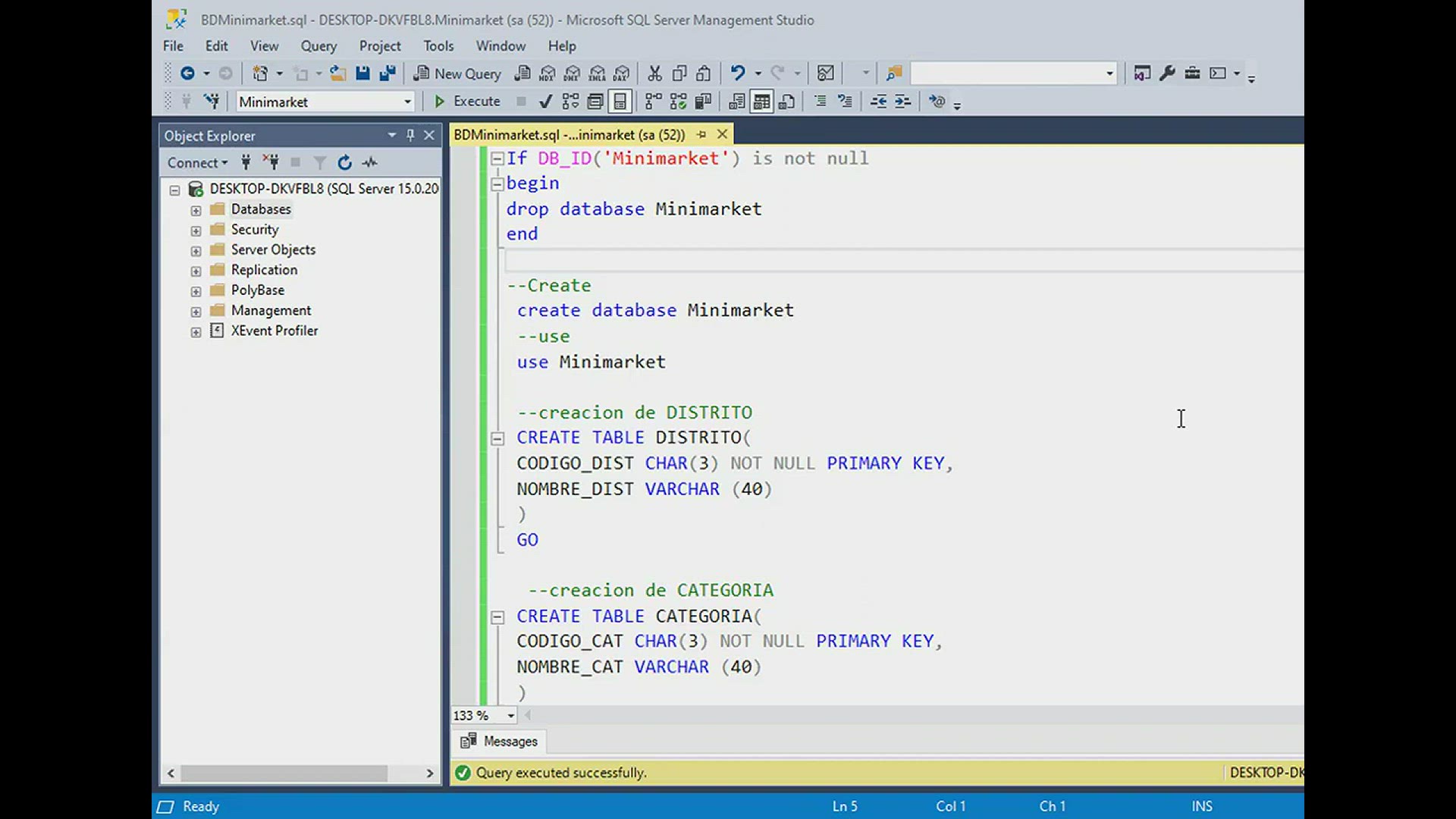 'Video thumbnail for 🚀Sql Server, aprende a crear tu Base de Datos para supermercados y minimarket'