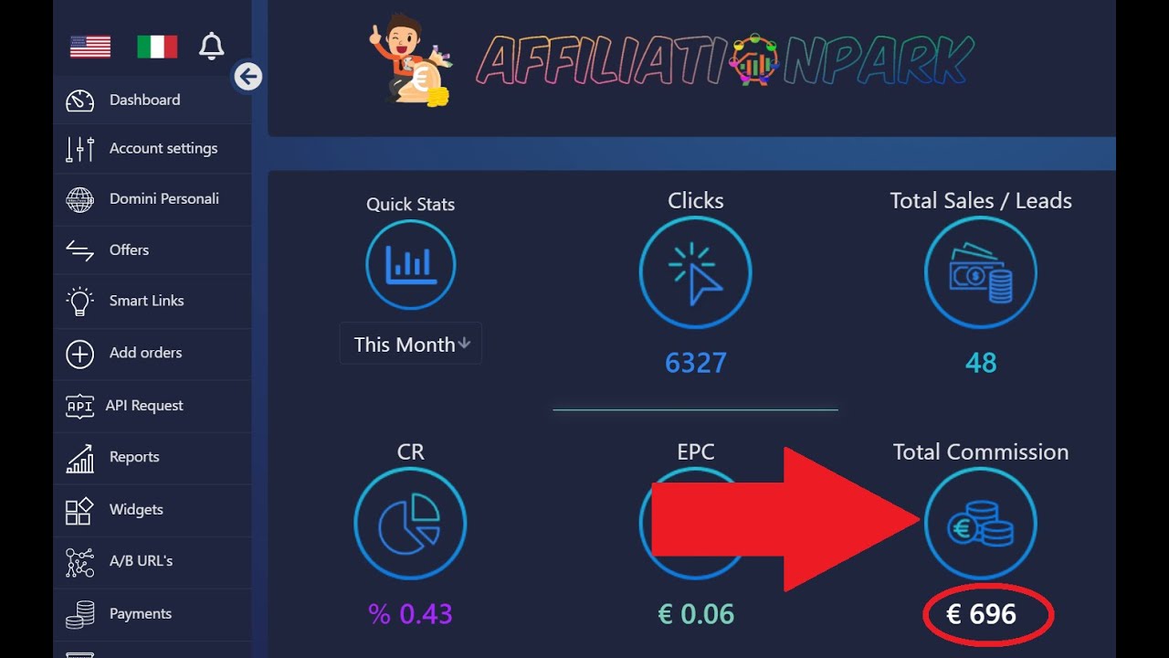 Video thumbnail for Ho guadagnato 696€ in 4 giorni con Affiliation Park