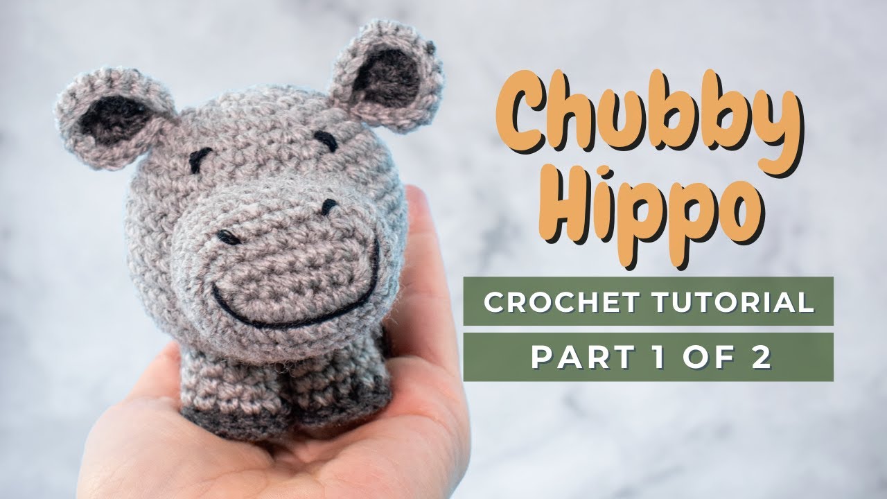 'Video thumbnail for Chubby Hippo amigurumi video tutorial PART 1. How to crochet a little hippopotamus!'